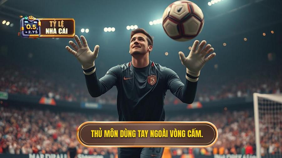 1. Thủ môn dùng tay ngoài vòng cấm.